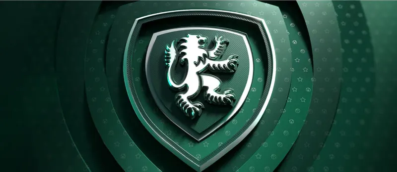 Kinbet welcome package artwork: the silver lion shield on a green background Kinbet welcome package artwork: the silver lion shield on a green background